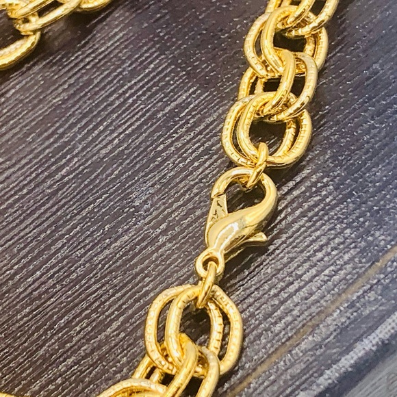 Long 35” vintage gold chain necklace new old stock double link - Picture 6 of 11